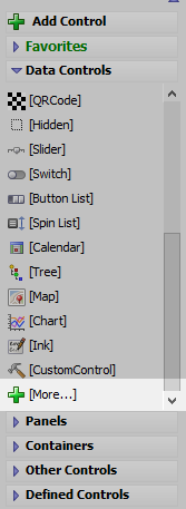 The Data Controls section with the More button highlighted